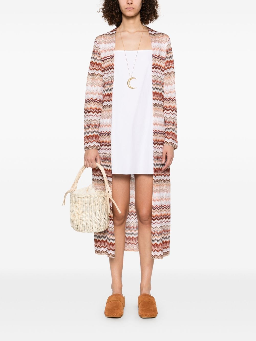 zigzag lamé cardi-coat - 2