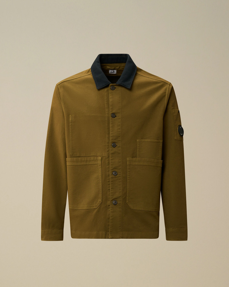 Cotton/Nylon Double Satin Lens Utility Button Overshirt 1