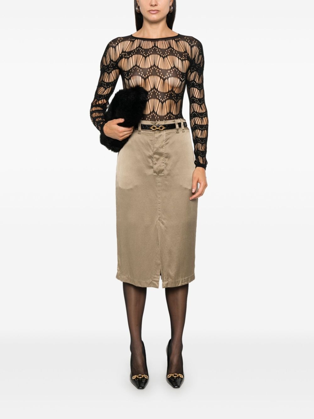 silk pencil skirt - 2