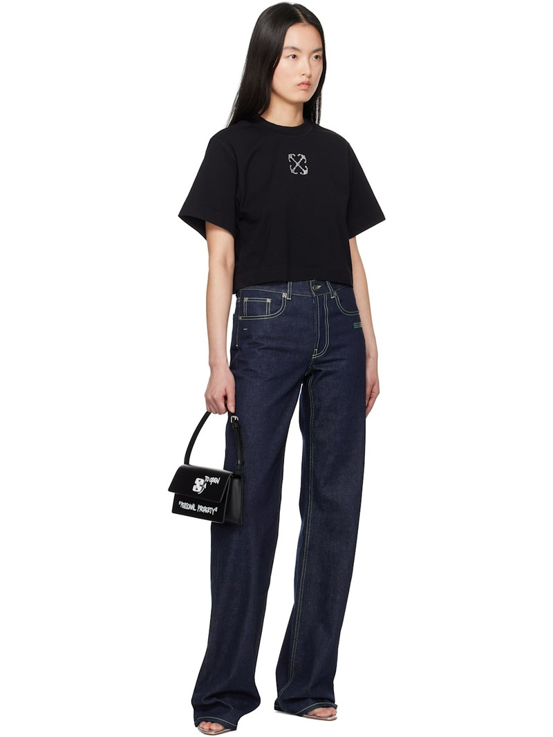 Off-White Black Jewel Mini Arrow Crop T-shirt outlook