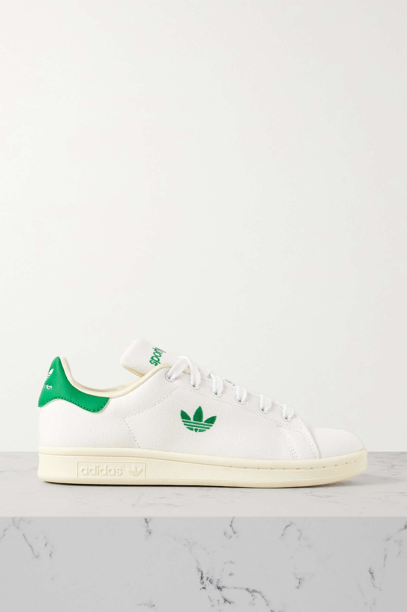 + Sporty & Rich Stan Smith leather-trimmed canvas sneakers - 1