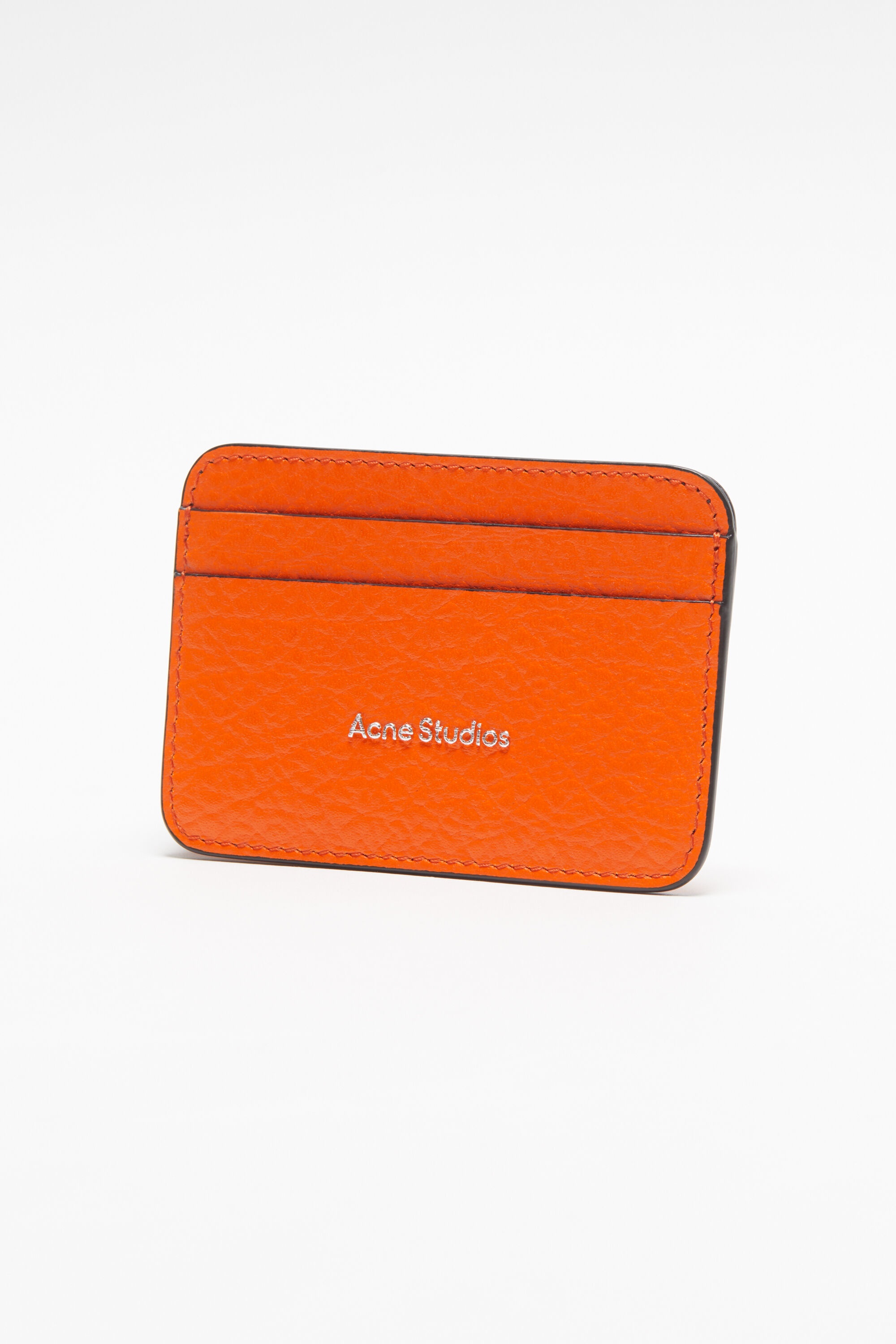 Leather card holder - Bright orange - 3