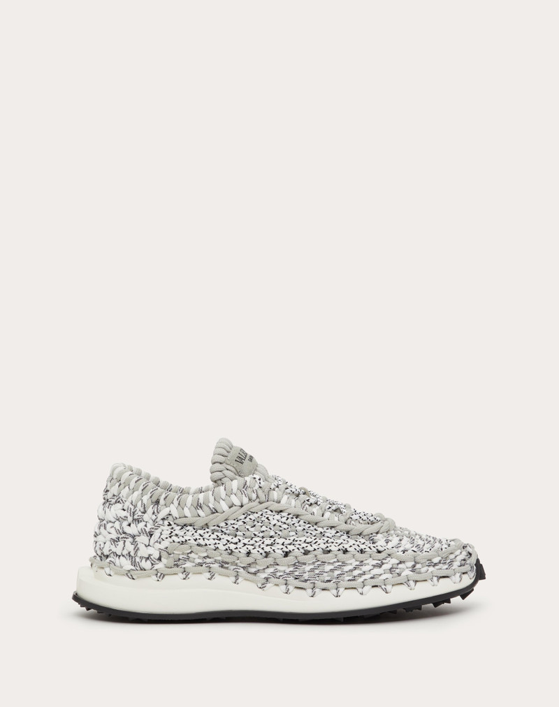 VALENTINO GARAVANI CROCHET SNEAKER IN FABRIC - 1