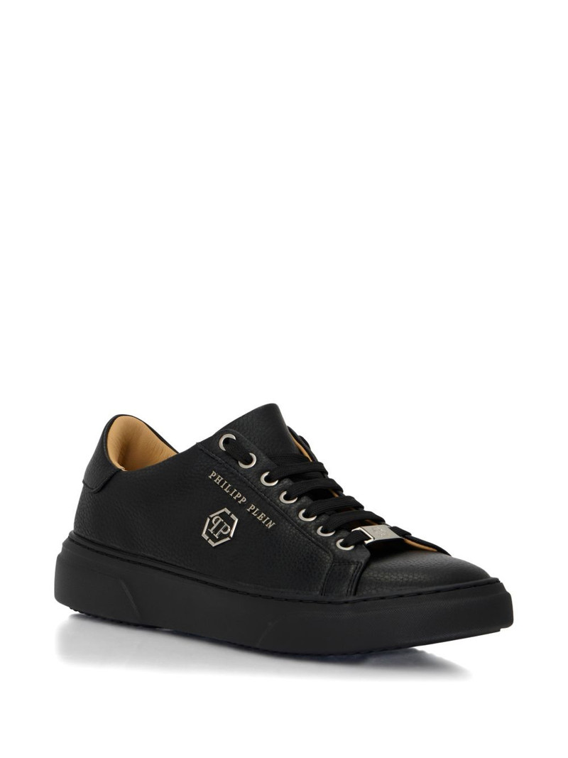 PHILIPP PLEIN hexagon-logo leather sneakers outlook