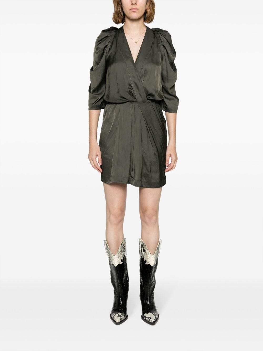 Ruz pleat-detail satin minidress - 2