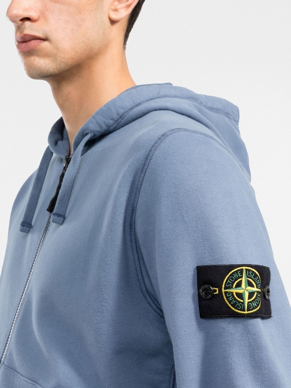 Compass-patch zip-up hoodie - 5