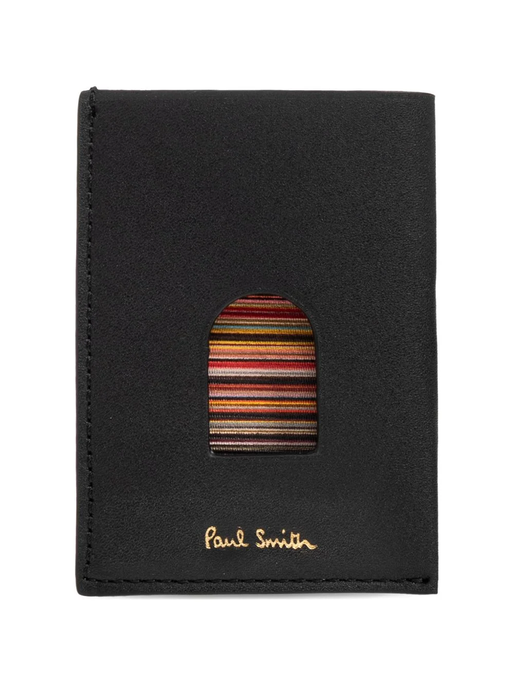 striped leather cardholder - 1