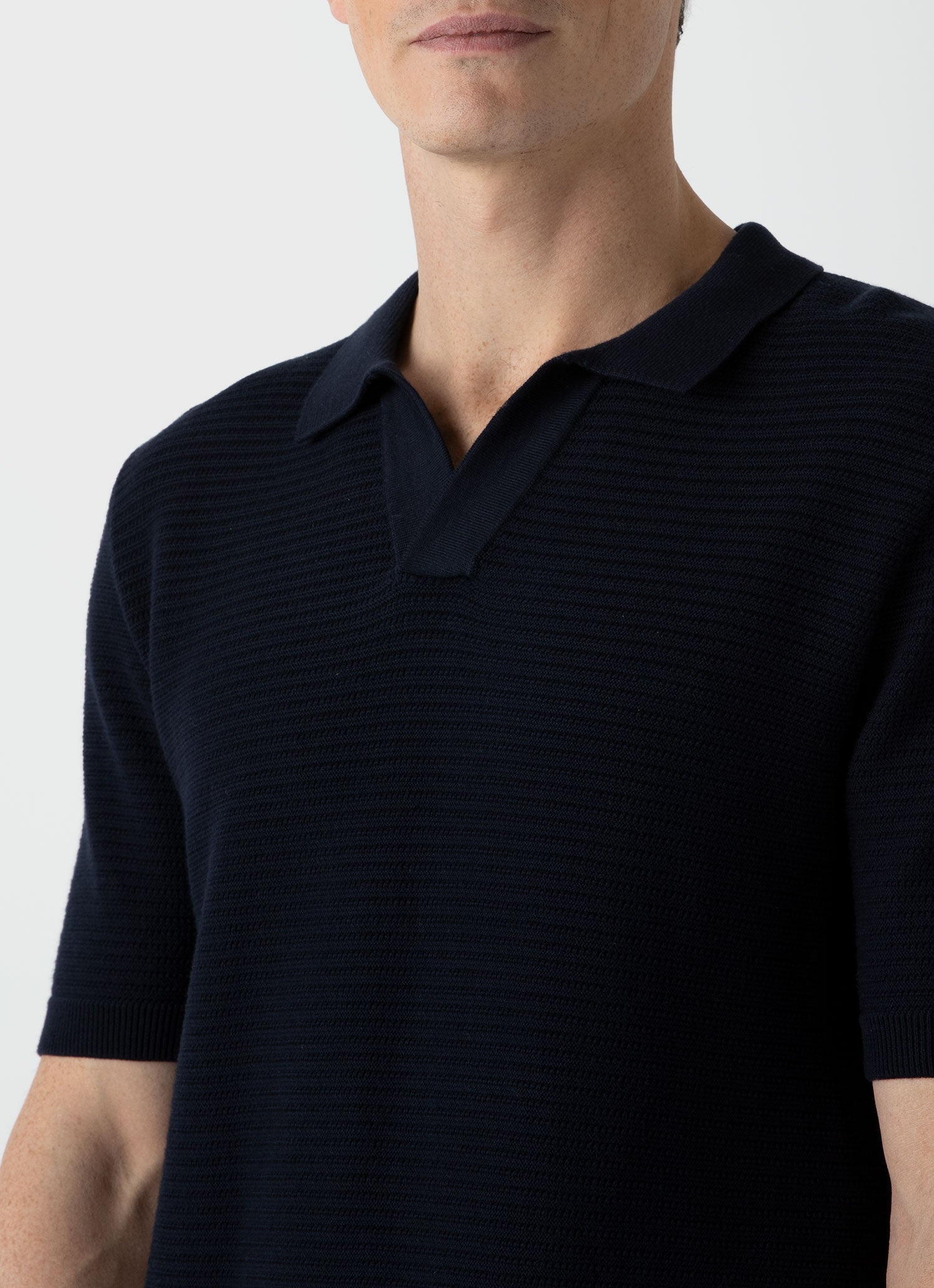 Open Textured Polo Shirt - 5