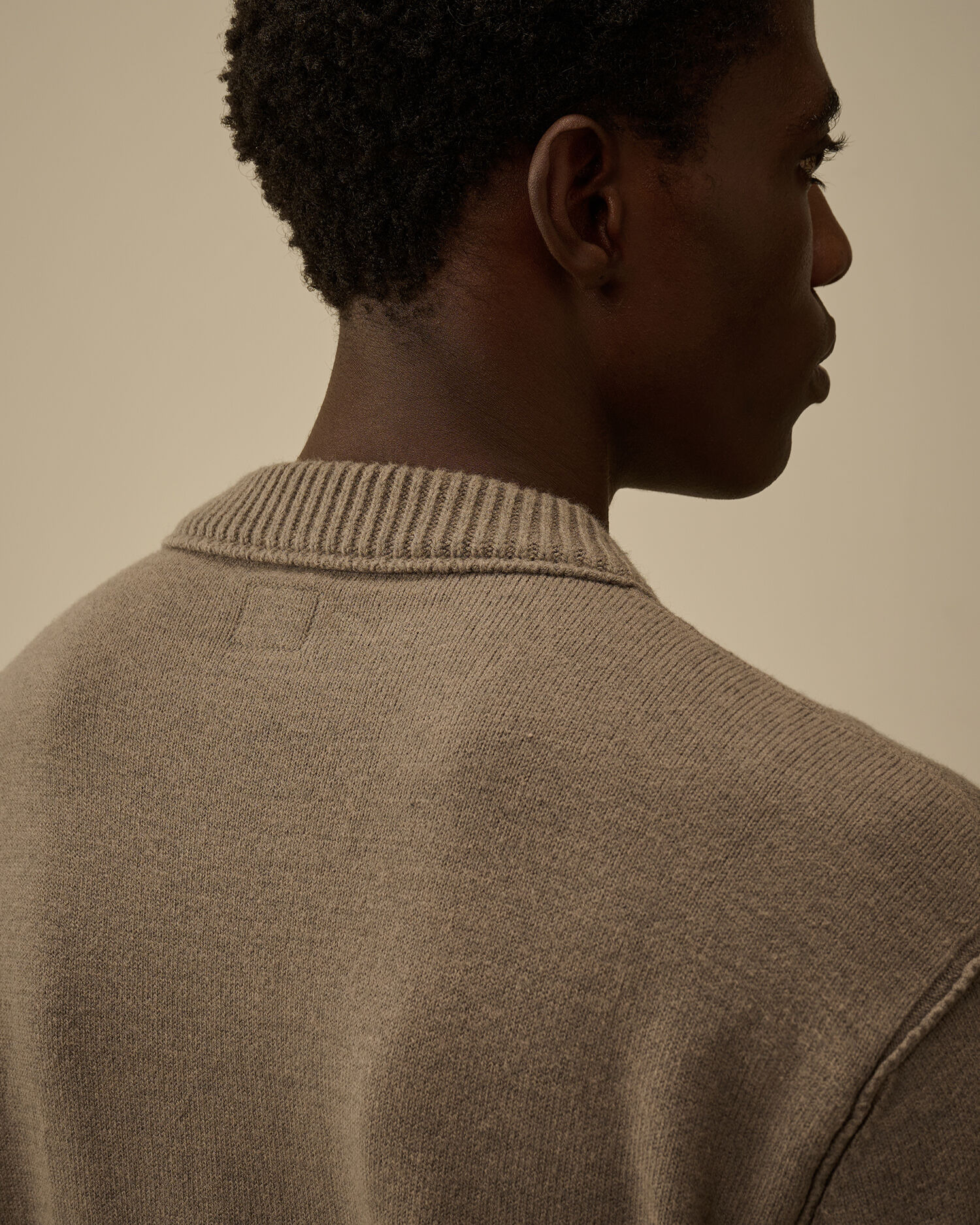 Soft Cotton Stretch Chest Pocket Crewneck Sweater - 2