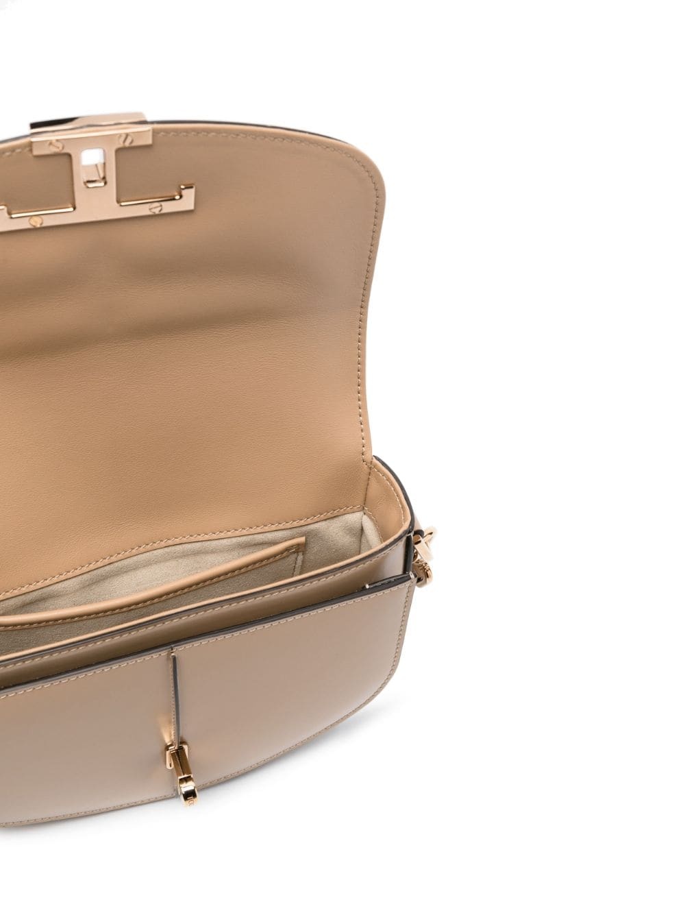 T-plaque leather tote bag - 6