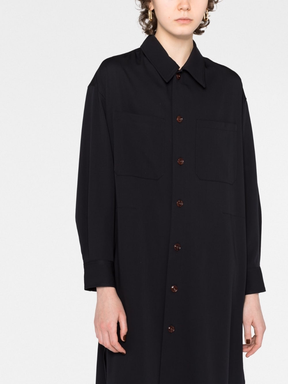 long-sleeve shirt dress - 5