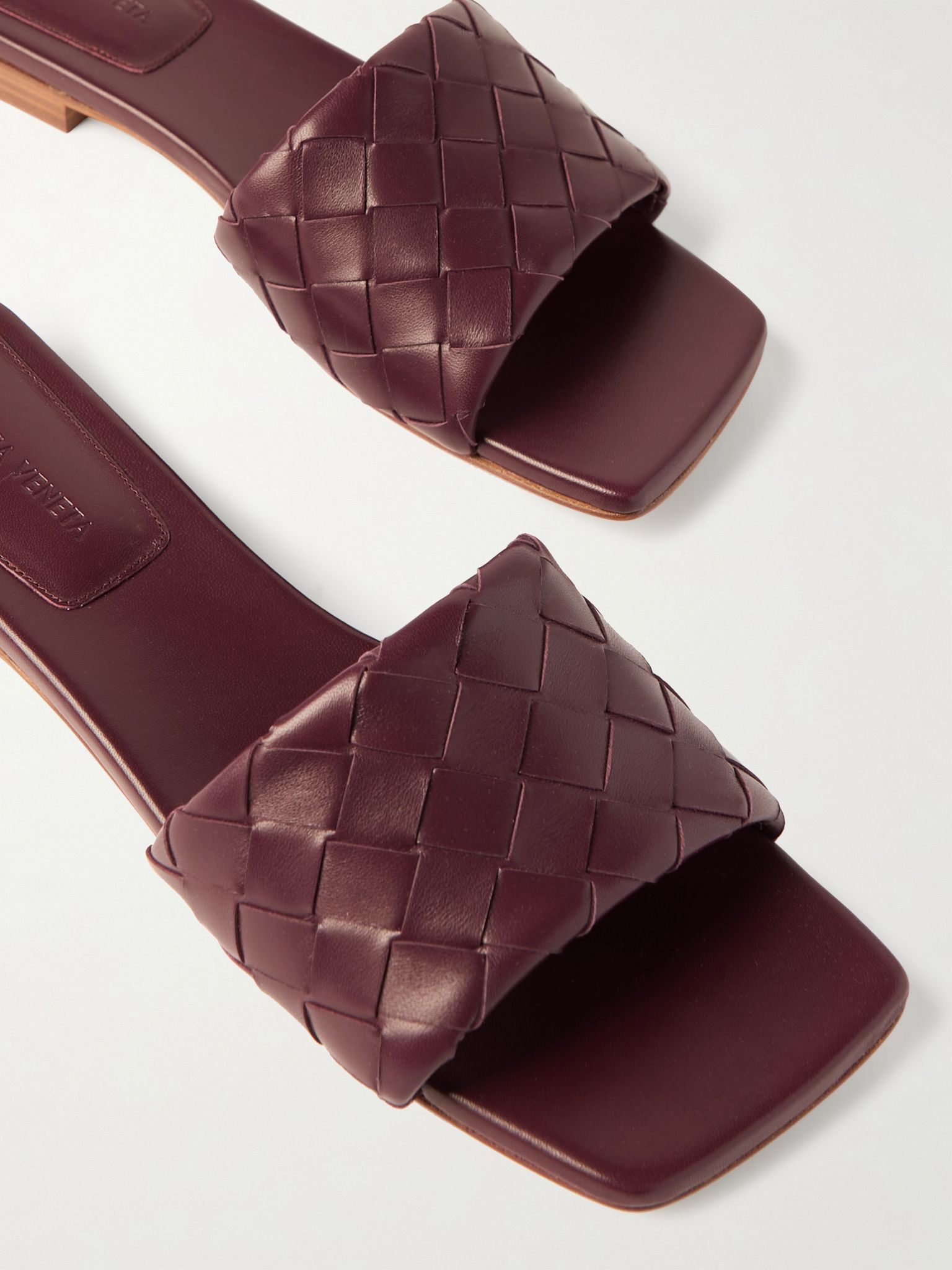 Parco intrecciato leather slides Red - 4