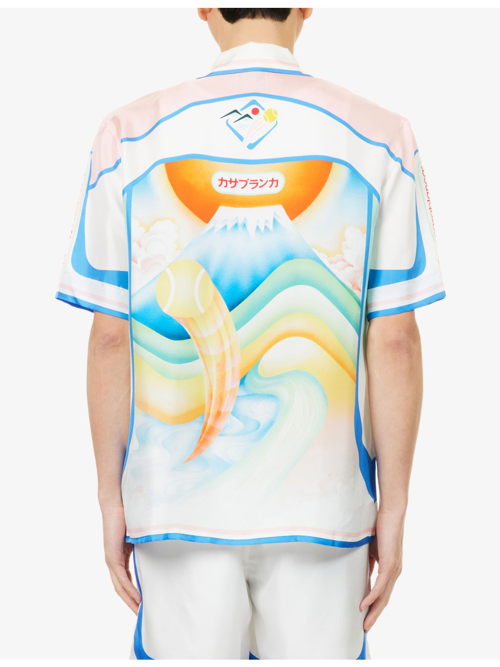 Cuban Collar Printed Silk Shirt - 4