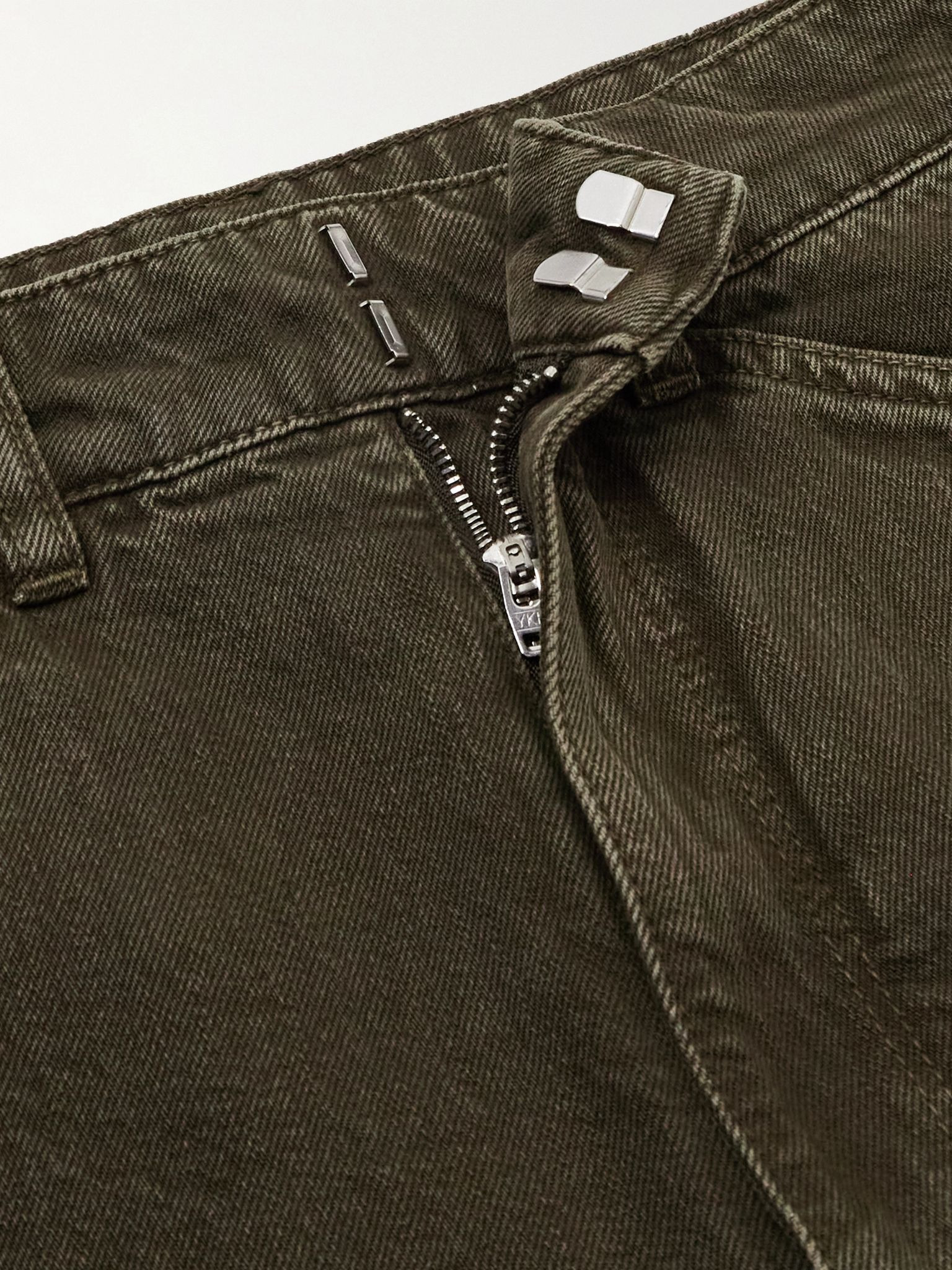 High-rise barrel-leg organic jeans Army green - 4