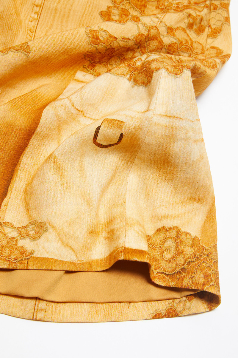 Strap dress trompe l'oeil print - Faded orange 6