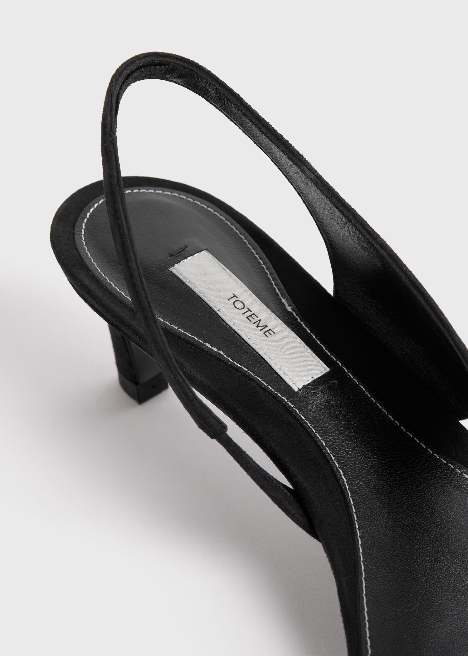 Suede heeled thong sandals black - 6