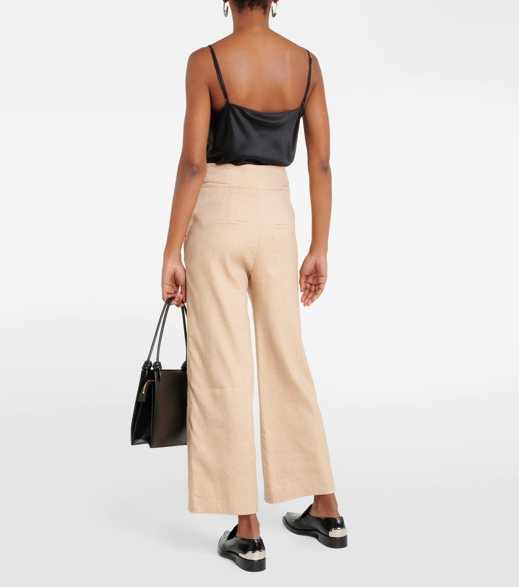 Aubrie linen-blend cropped pants - 3