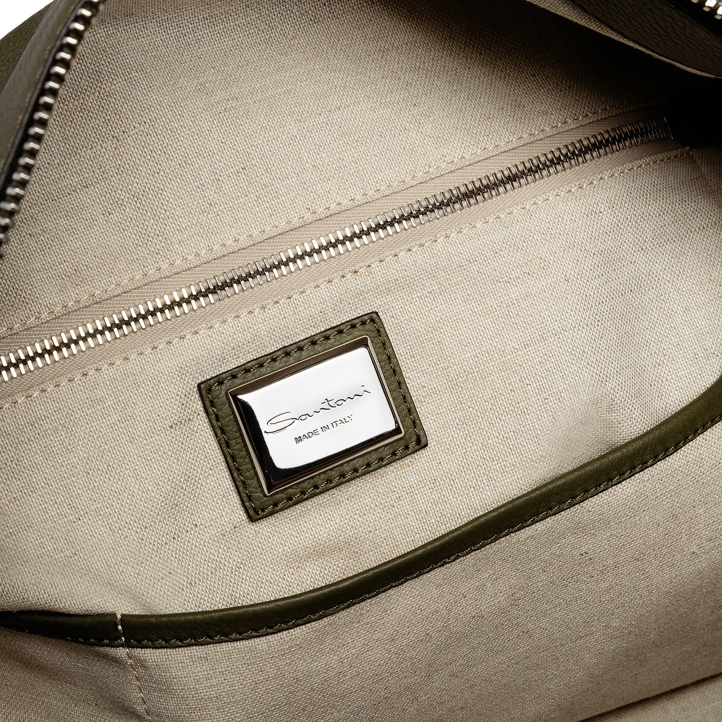 Green tumbled leather weekend bag - 3