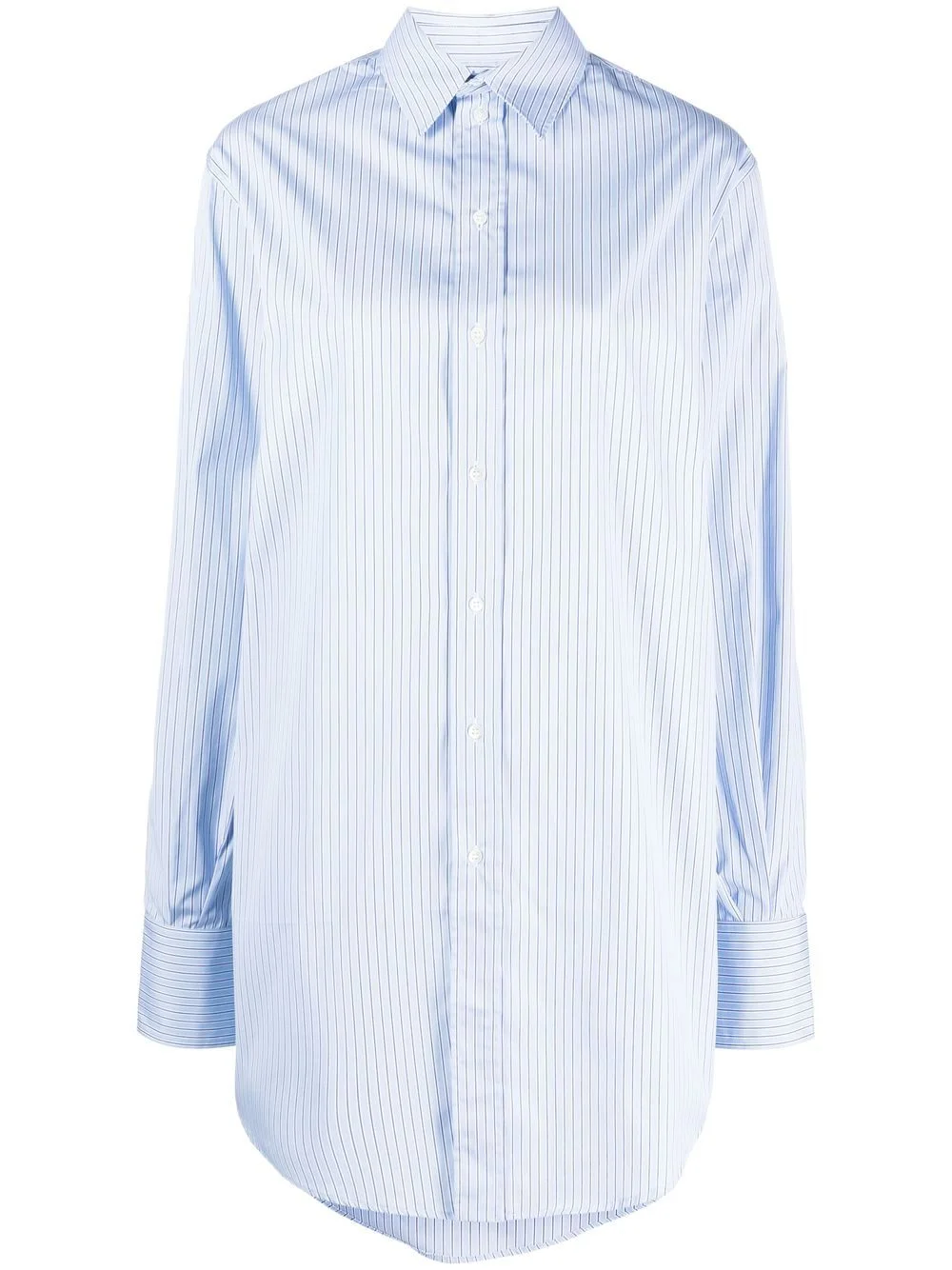 long-length striped cotton shirt - 1