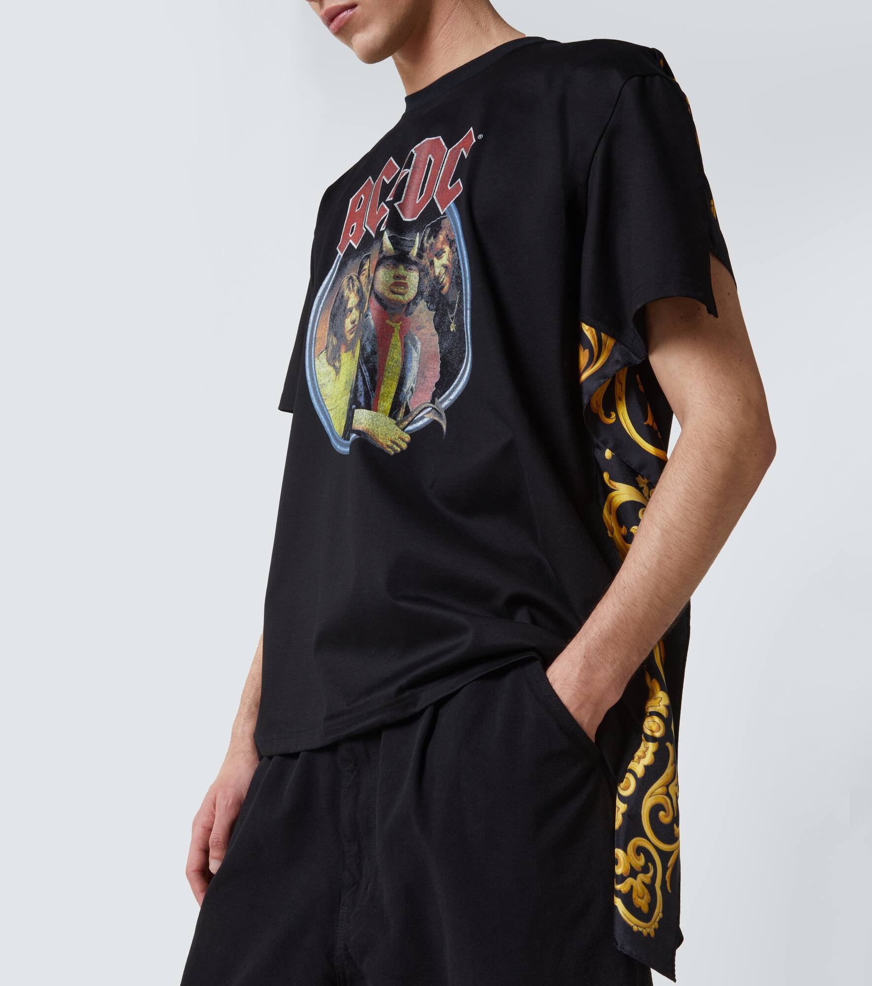 AC/DC printed caped cotton jersey T-shirt - 5