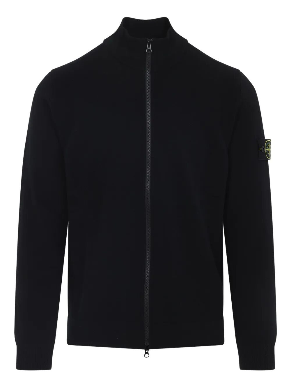 Full-Zip High-Neck Wool Cardigan - 1