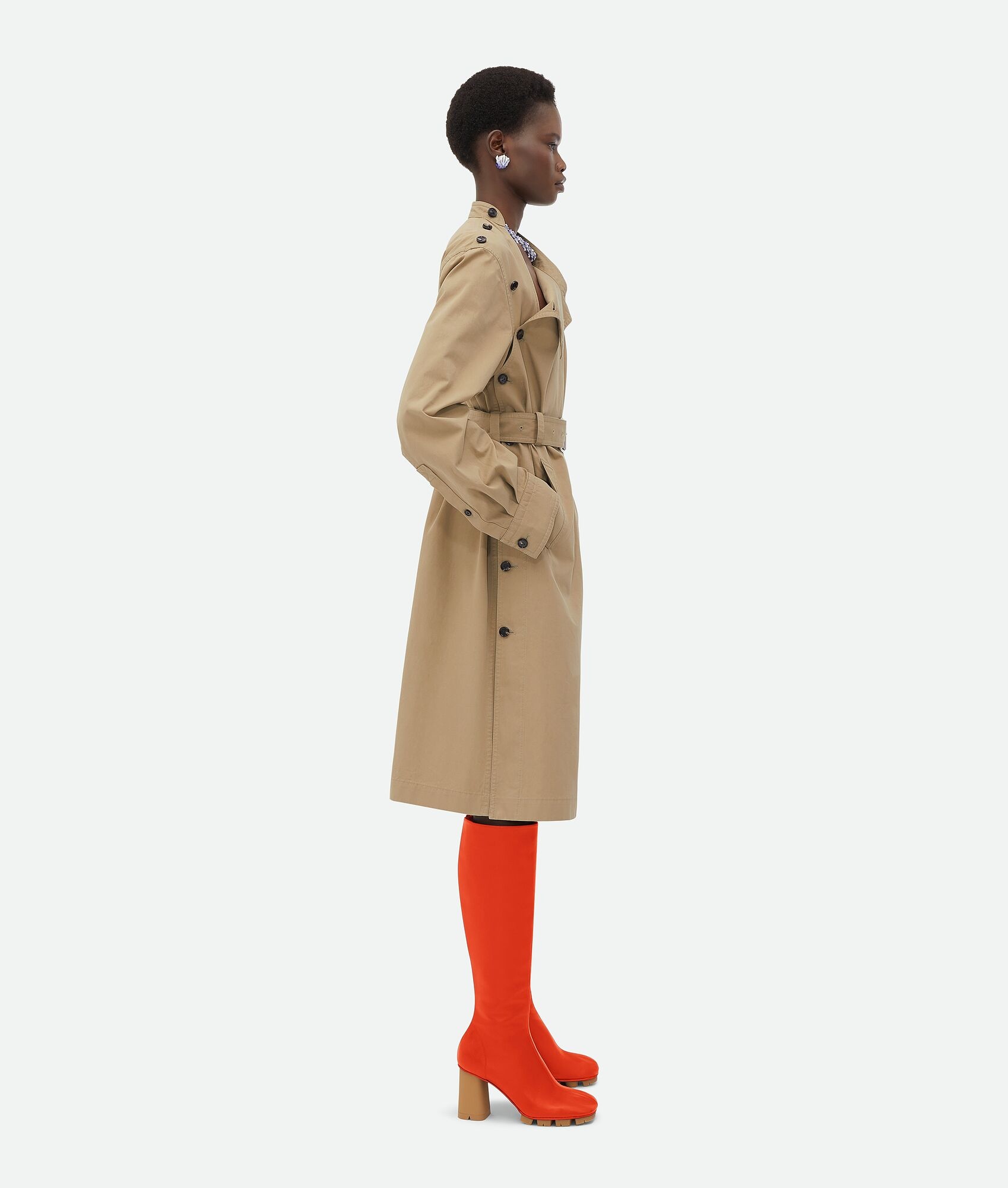 Light Cotton Twill Belted Dress - 2