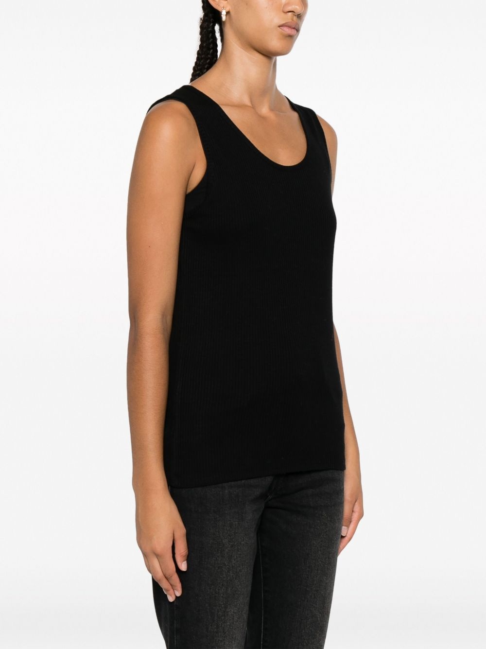 scoop-neck ribbed-knit tank top - 3