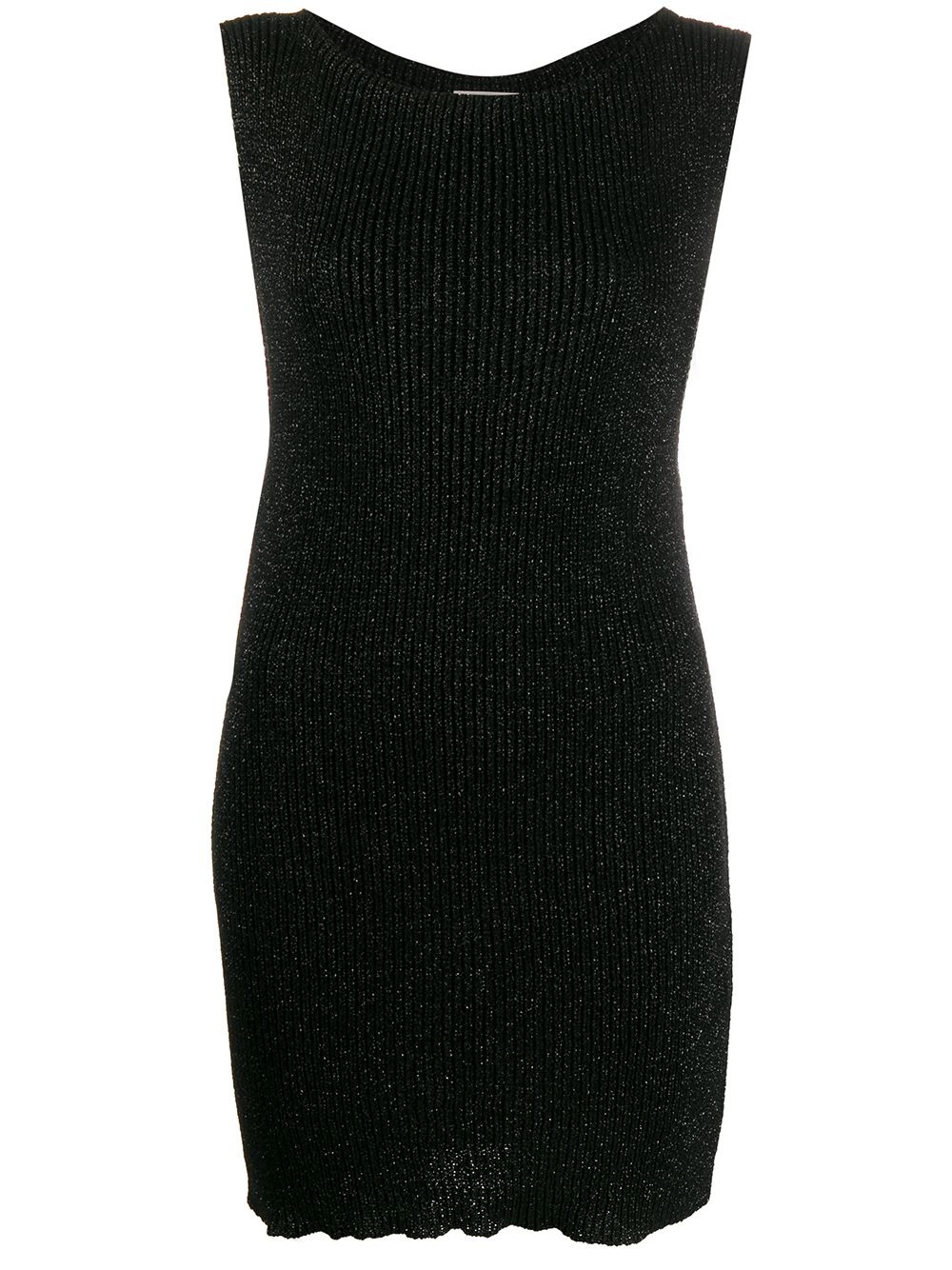 metallic thread fitted dress - 1