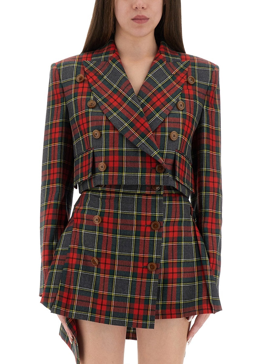 Vivienne Westwood Women Tartan Cropped Jacket - 3
