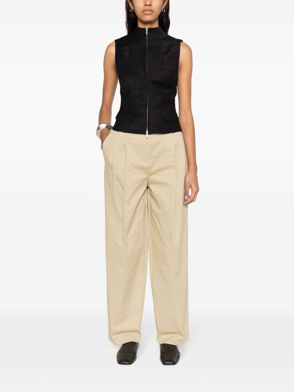 pleated cotton trousers - 2