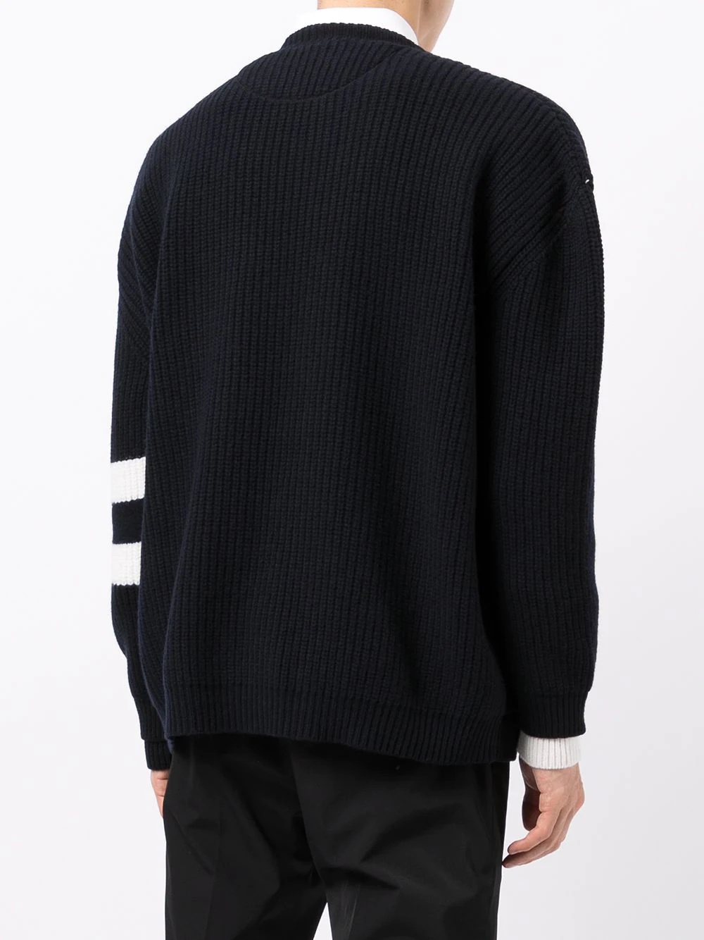 VLTN layered rib-knit jumper - 4