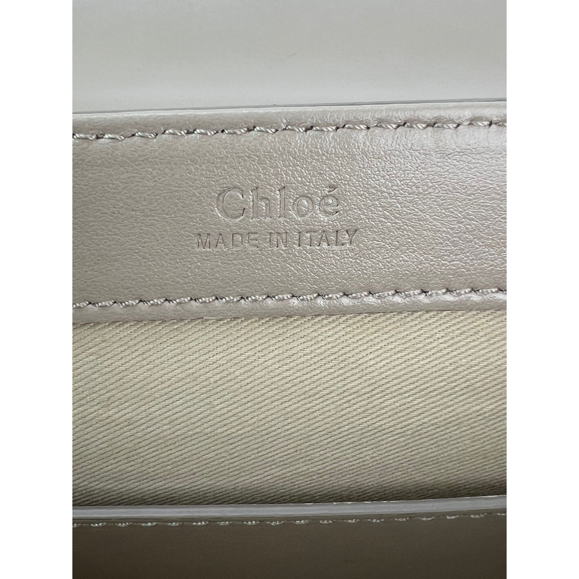 Chloe Shiny Calfskin Suede Small C Motty Gray Shoulder Bag - 10