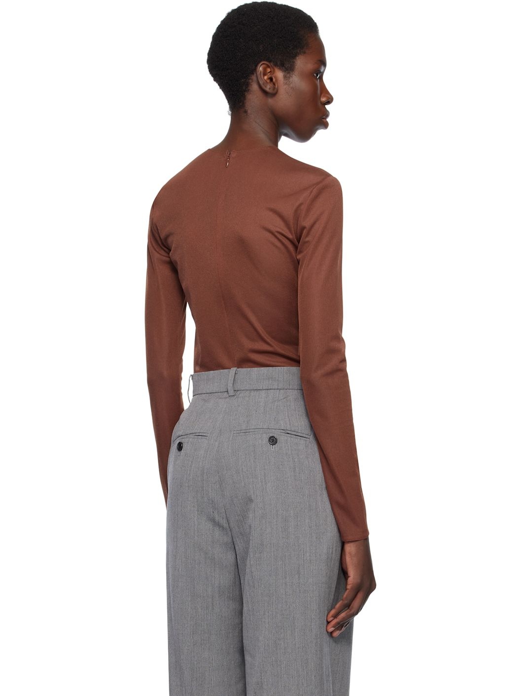 Brown Dummy Shaped Mesh Top - 3