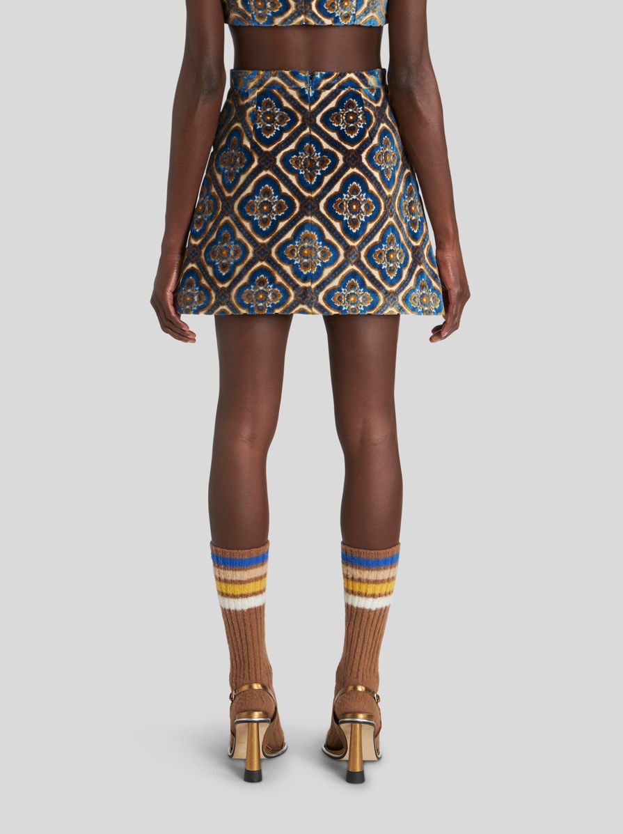 JACQUARD VELVET MINI SKIRT - 4