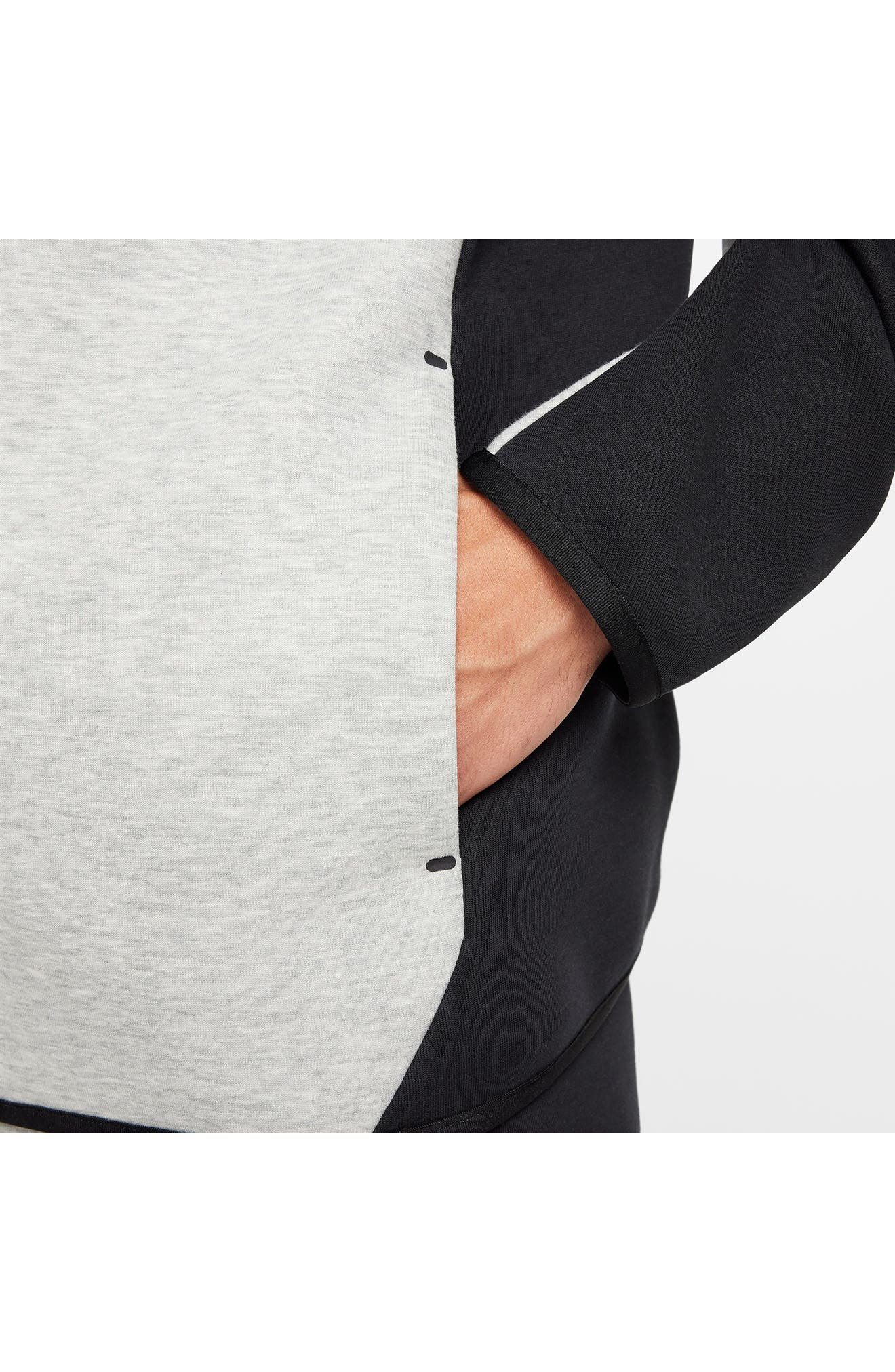 Nike Tech Windrunner Zip Hoodie in Black/Dk Grey Heather at Nordstrom - 5