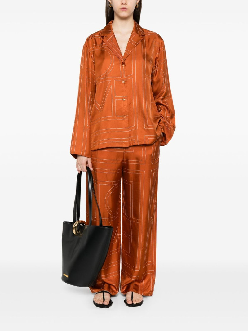 Totême monogram-pattern silk shirt outlook