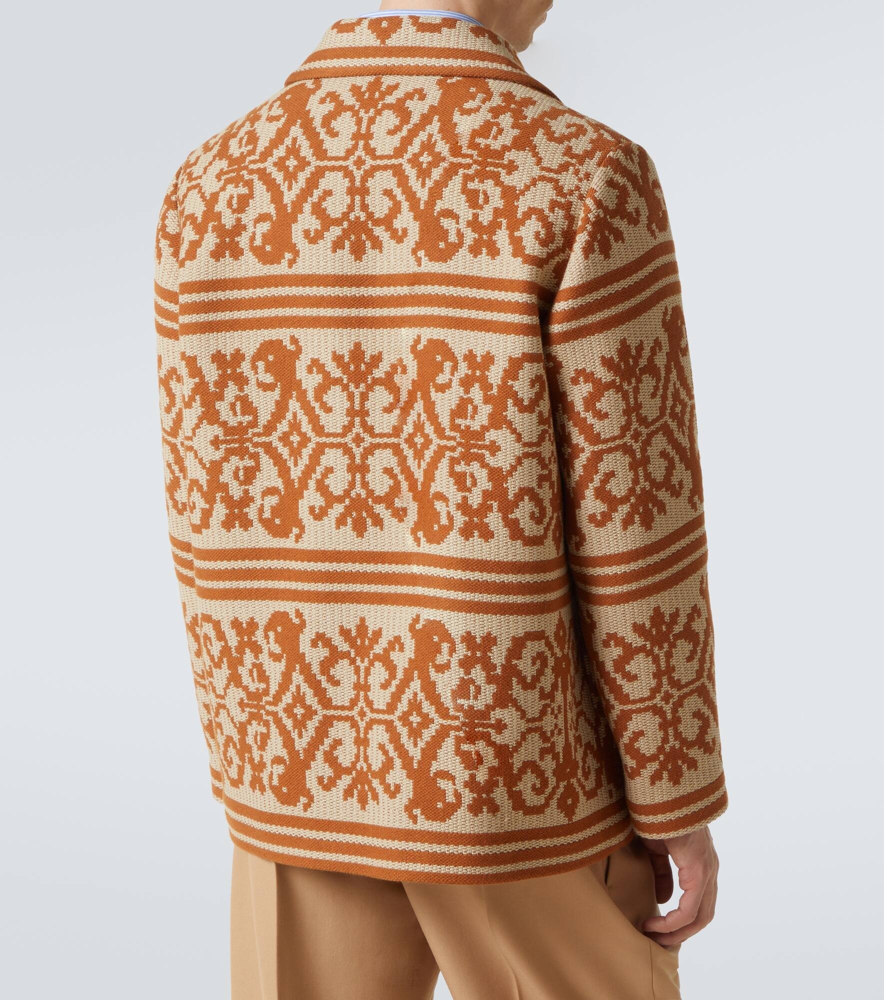 Cotton and linen jacquard cardigan - 4