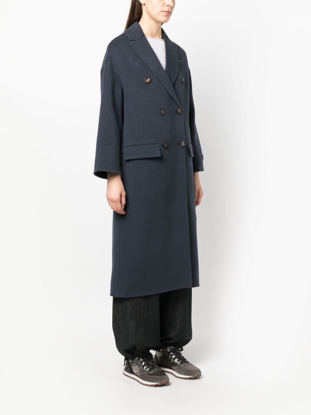Monili bead-embellished wool-cashmere coat - 3