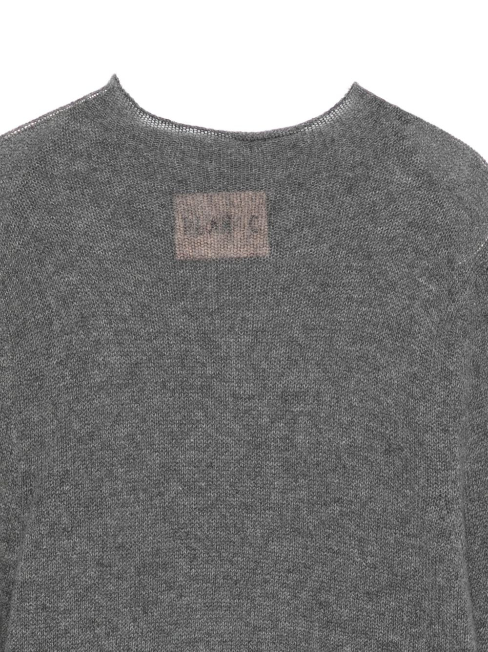 crew-neck raw-edge knit - 3