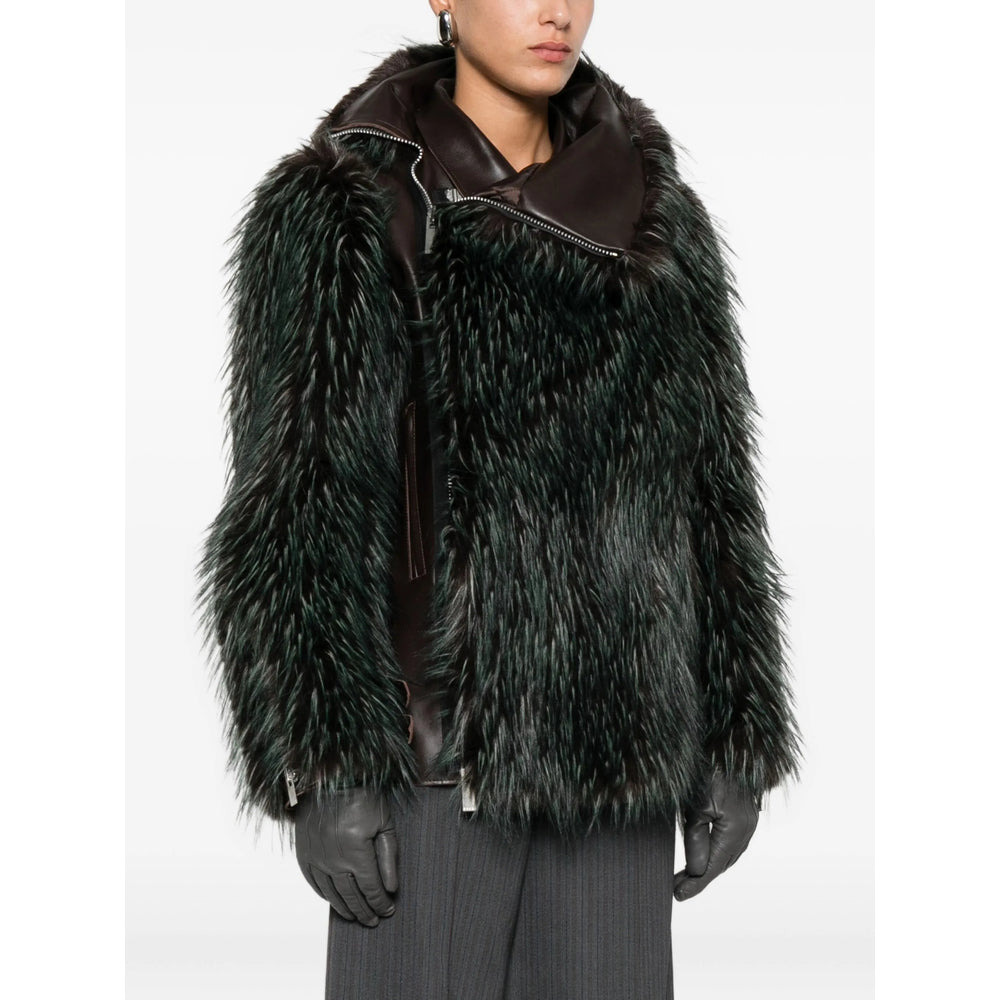 Sacai Brown Jackets - Leather Jackets Women - 3