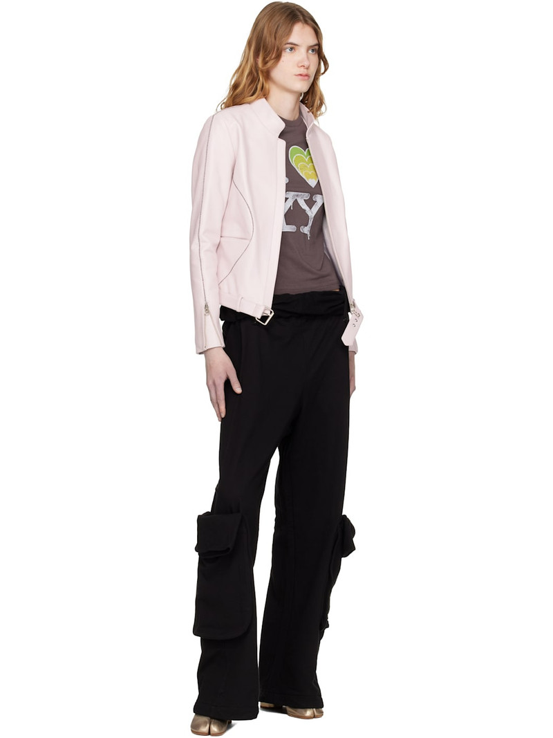 OPEN YY Black Rolled Waist Sweat Cargo Pants outlook