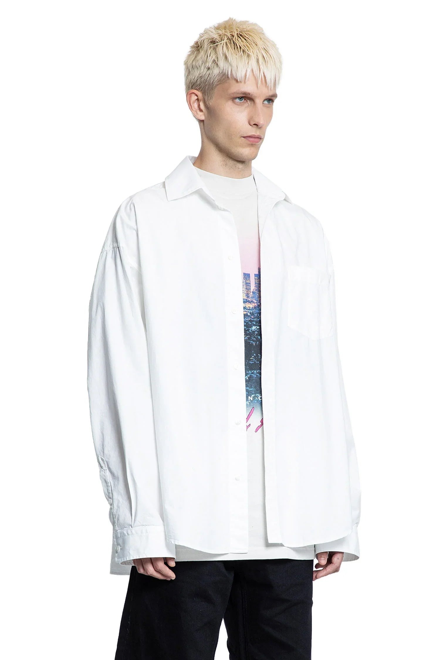 Layered-Shirt-In-Cotton-Poplin-And-Dry-Jersey - 2