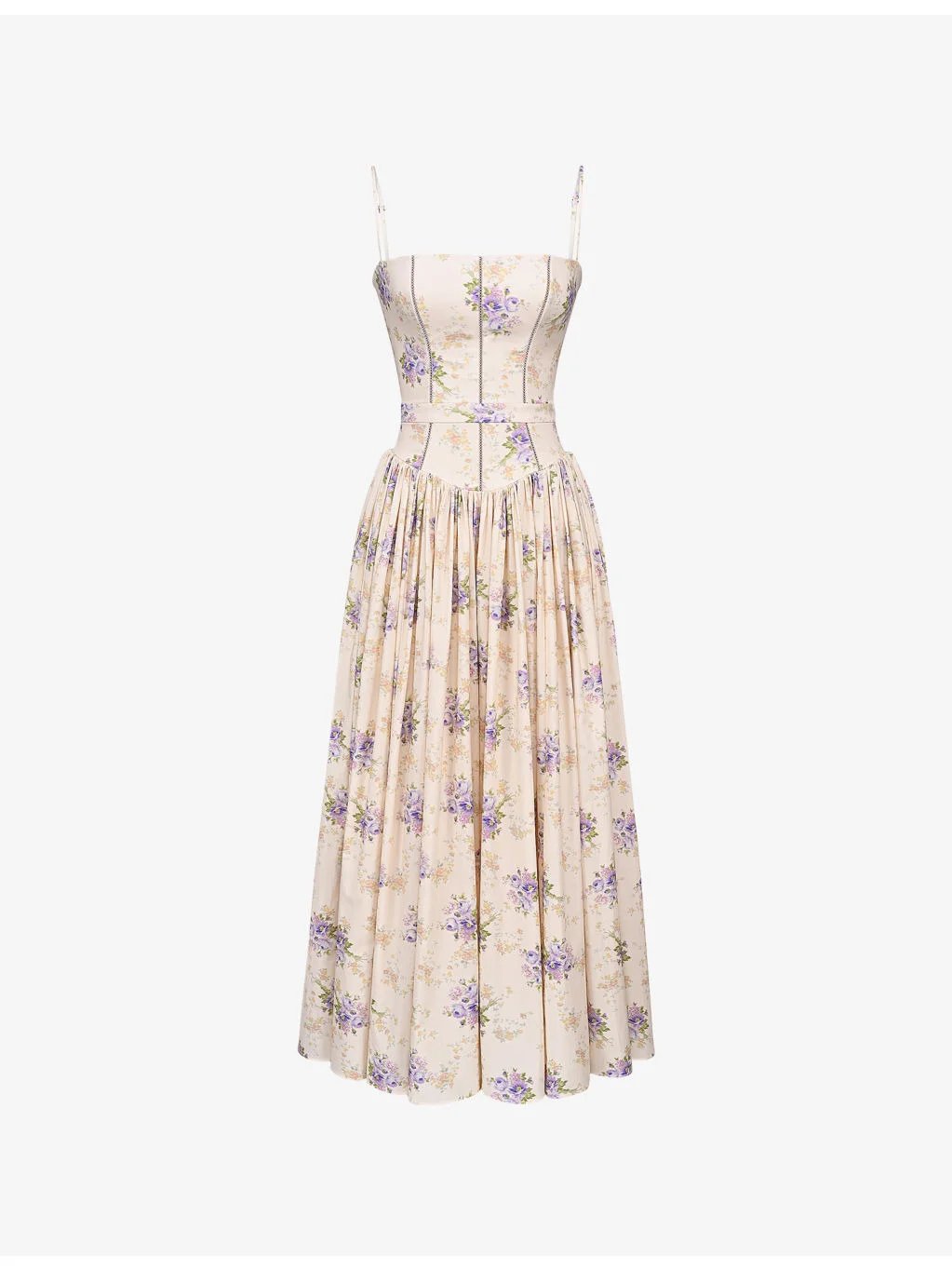 Ysabella Floral-Print Stretch-Cotton Midi Dress - 1
