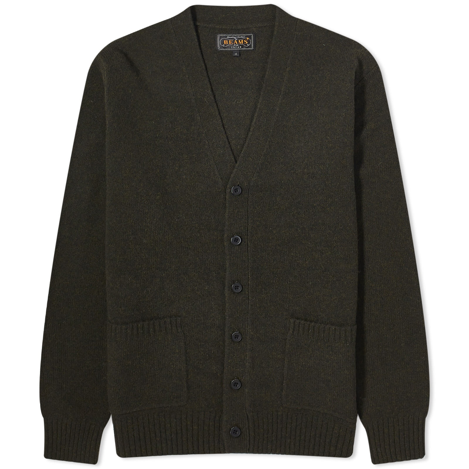 Beams Plus 7G Elbow Patch Cardigan - 1