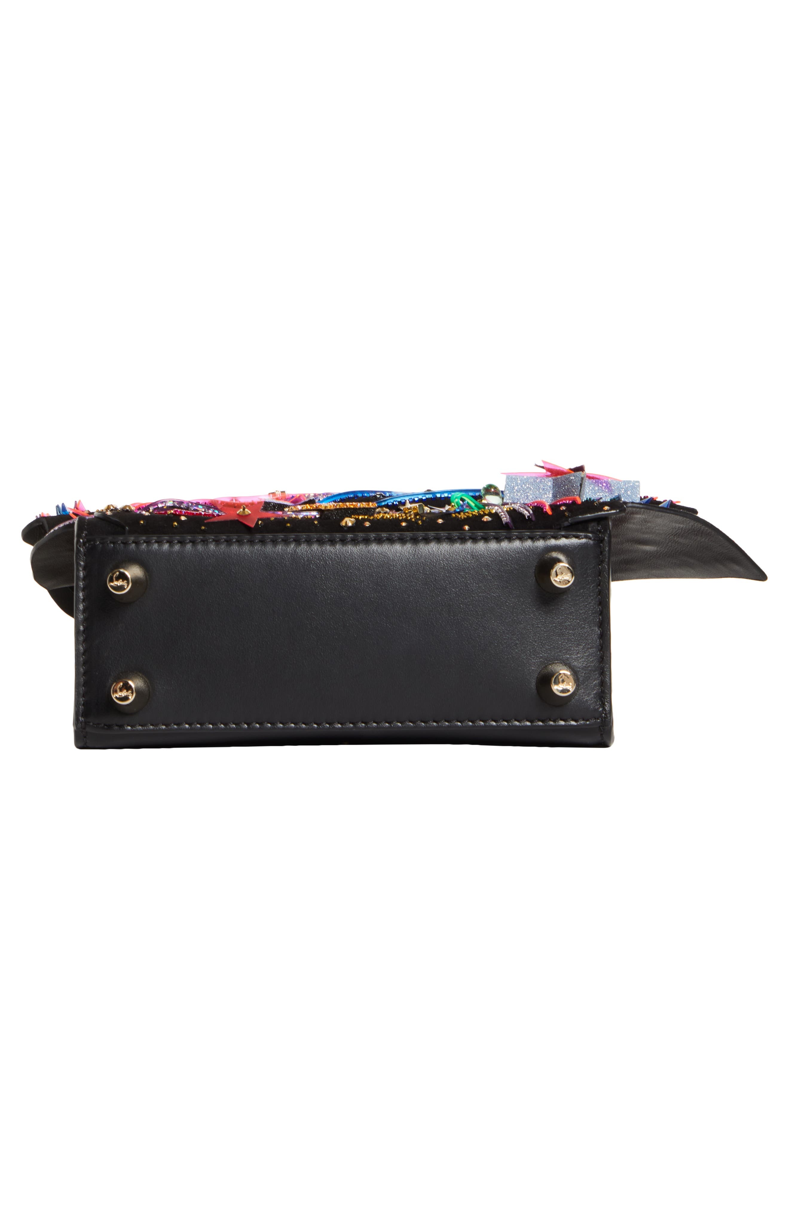 Christian Louboutin Mini Paloma Embellished Leather Top Handle Bag in Black-Multi/Black at Nordstrom - 6