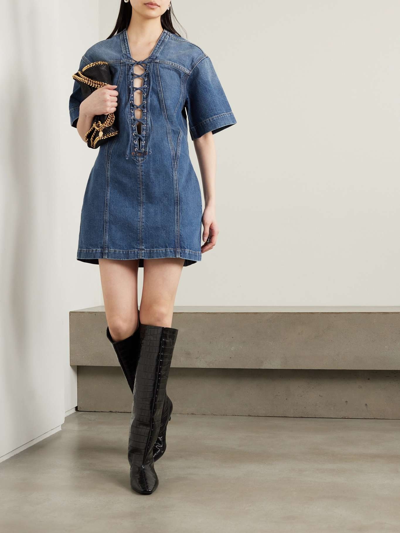 Denim mini dress - 2