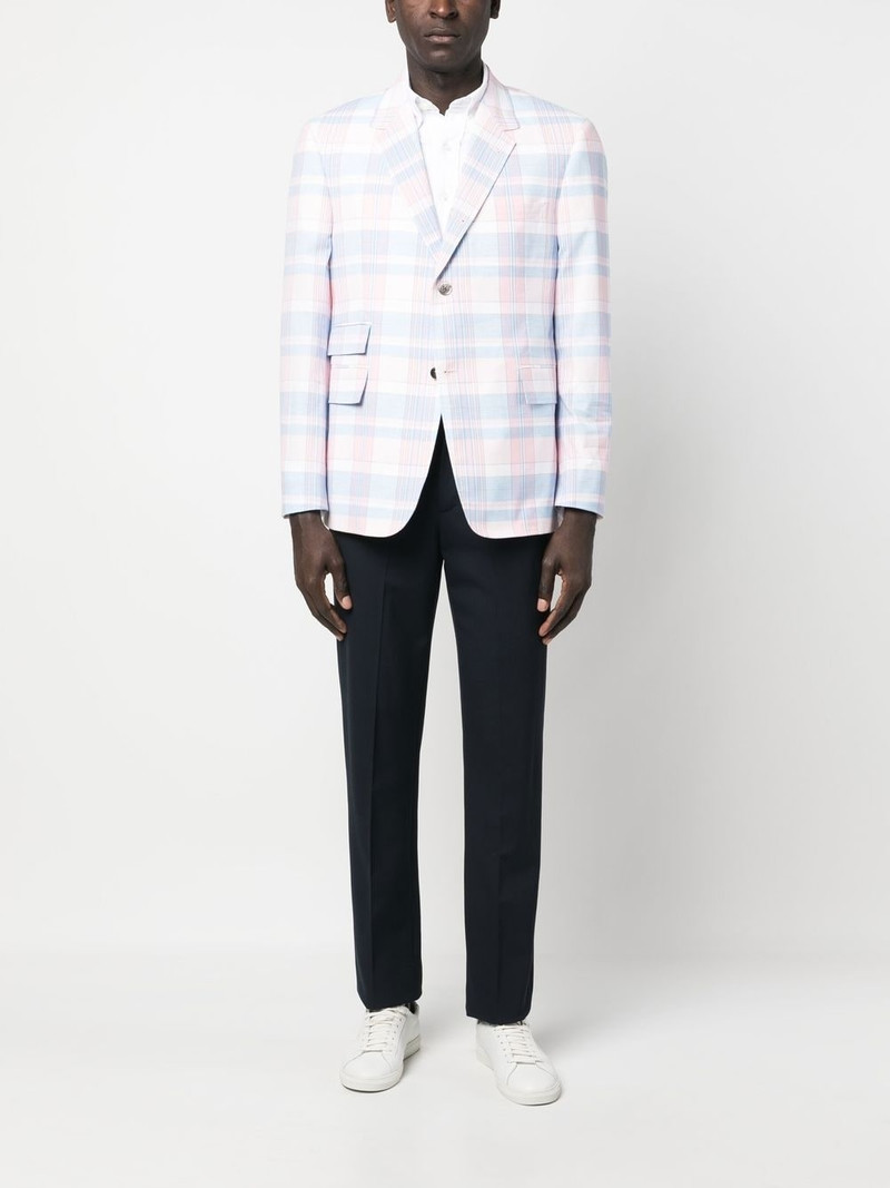 Thom Browne plaid-check pattern cotton blazer outlook