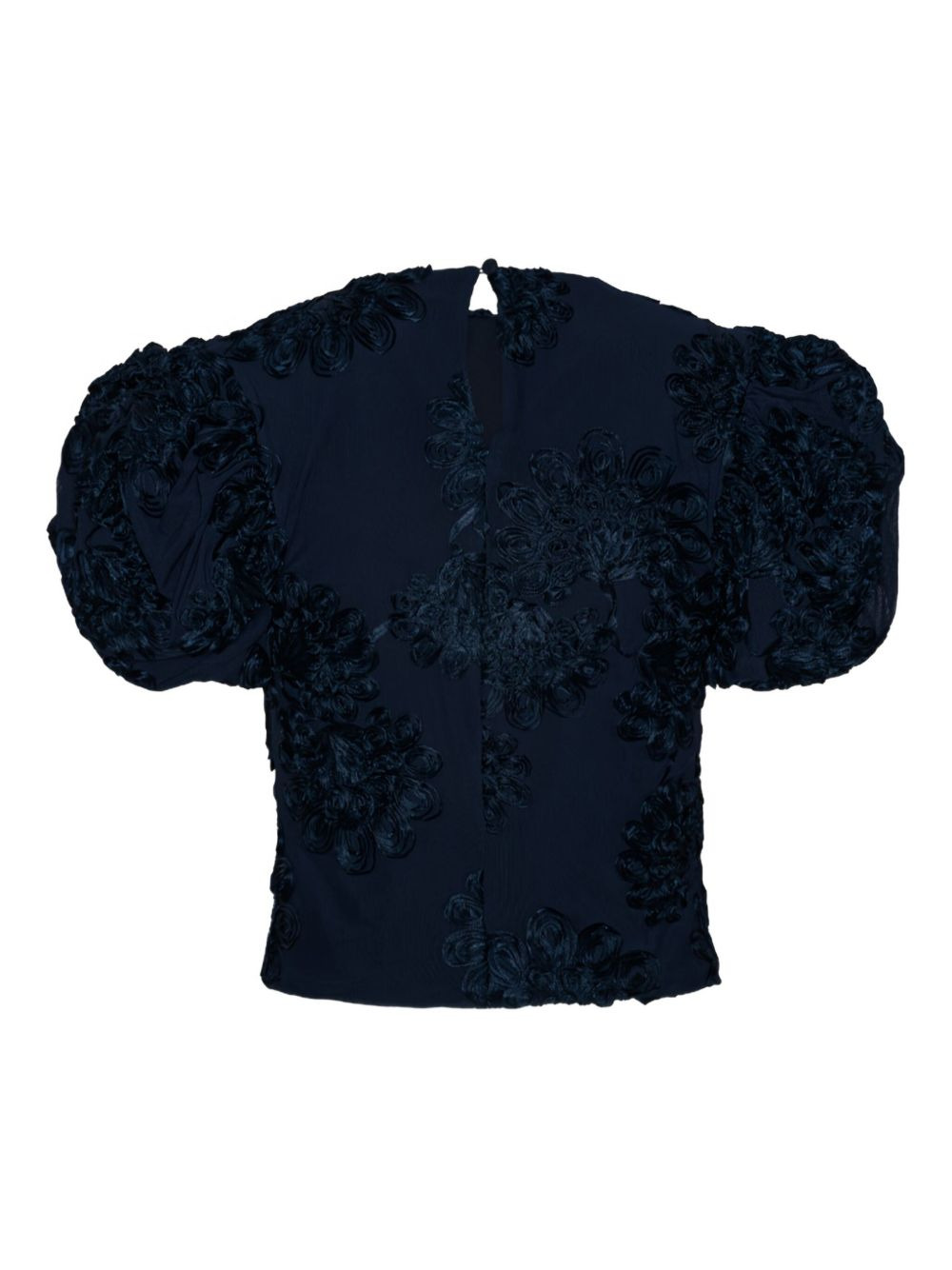 floral-embellished puff-sleeve top - 5