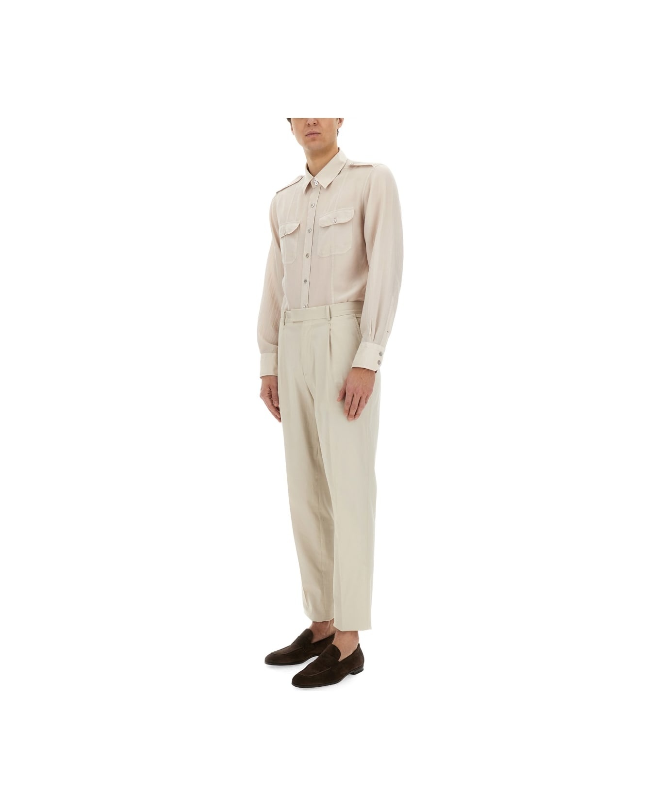 Cotton And Silk Military Shirt - 2