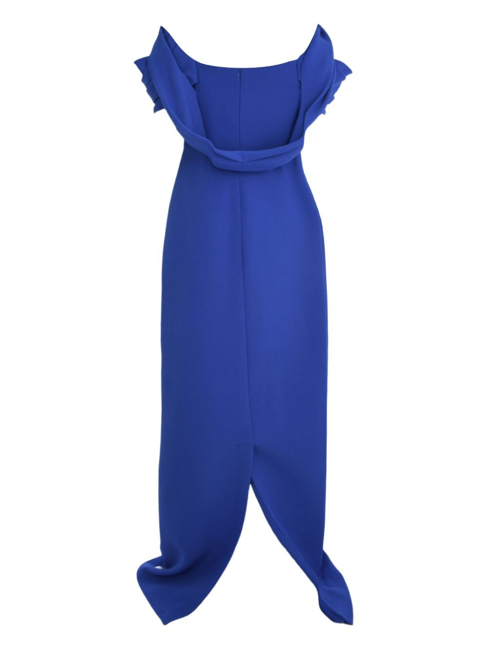 cap-sleeve draped gown - 2
